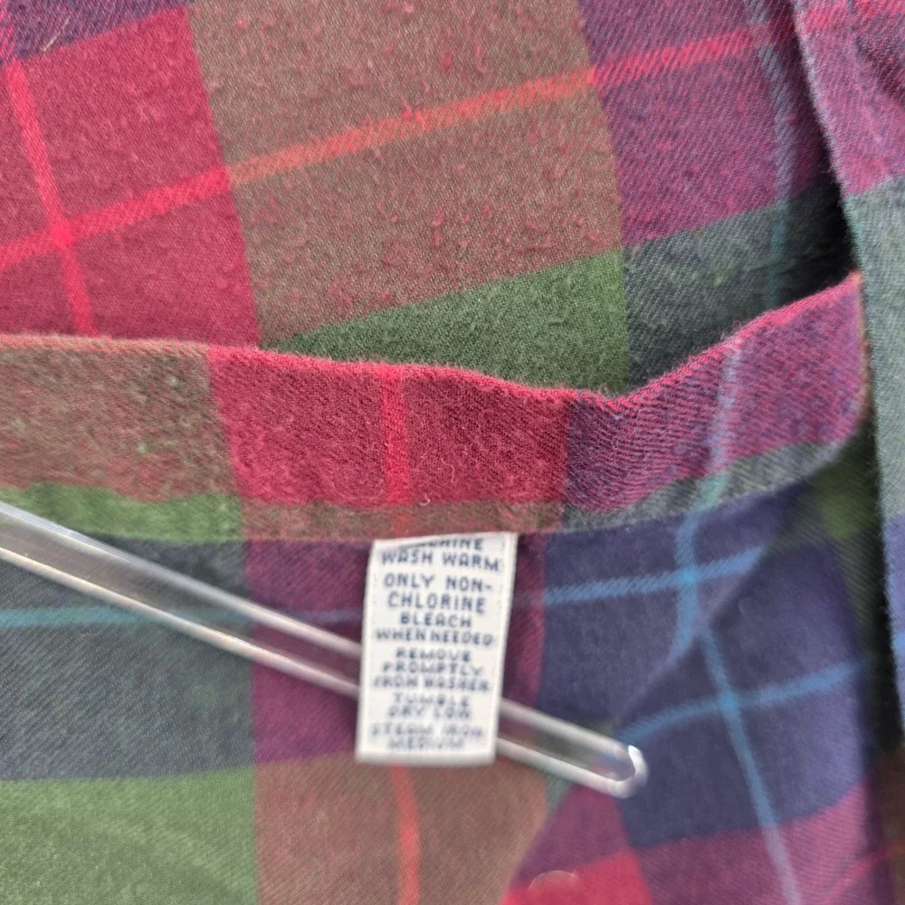 Polo Ralph Lauren Blake Mens XL Green Red Plaid Flannel Button Down Shirt Cotton